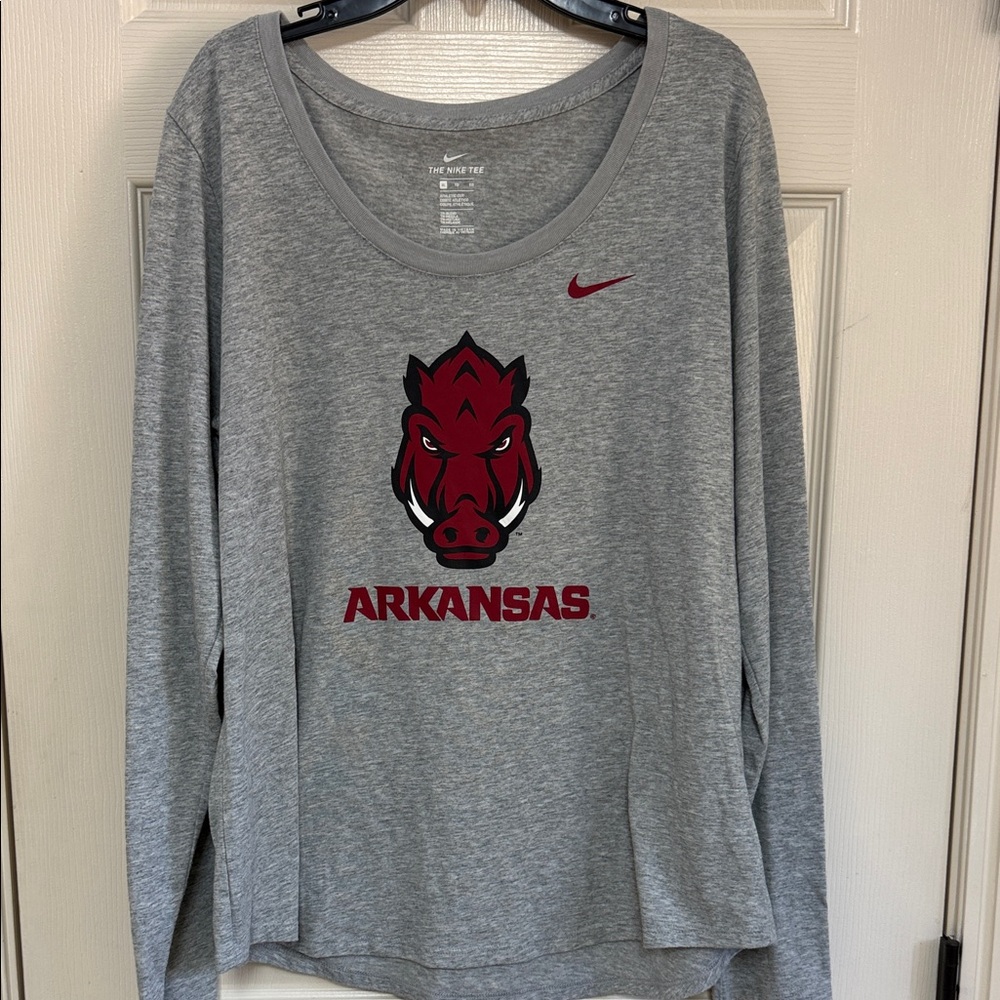 Nike Gray Arkansas Razorbacks Long Sleeve Tee